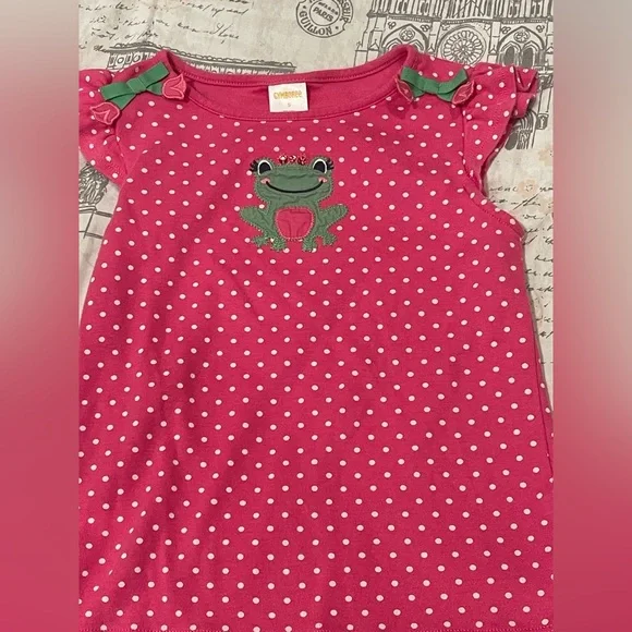 Gymboree 2011 Bright Pink Polkadot Frog Top size 5T - Picture 2 of 4